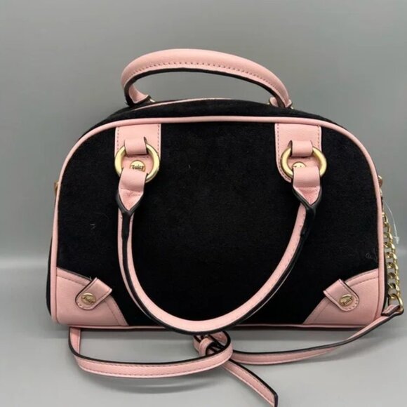 Juicy Couture Juicy Lovers Club Bowler Crossbody Handbag Black Pink NWT - Picture 2 of 8